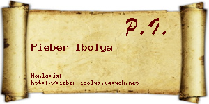 Pieber Ibolya névjegykártya